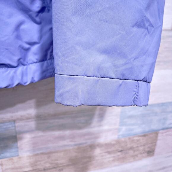 Columbia Nylon Fleece Lined Soft Shell Jacket Blue Full Zip Vintage Womens Small - Picture 2 of 7